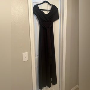 Black evening gown ASOS size Us 4 UK 8 EU 36 with slit off the shoulder